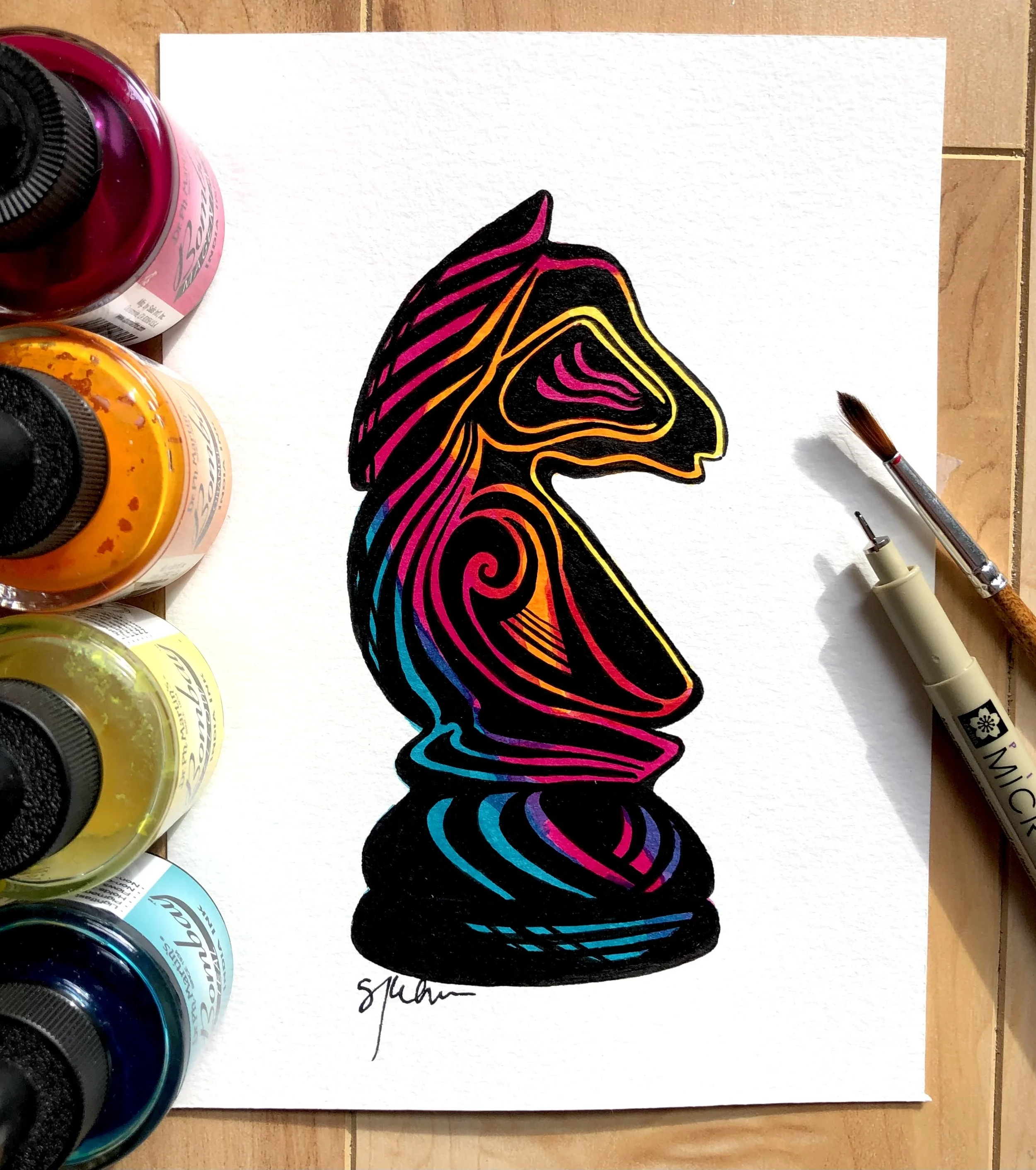 5"x7" - India ink & Micron pen on paper