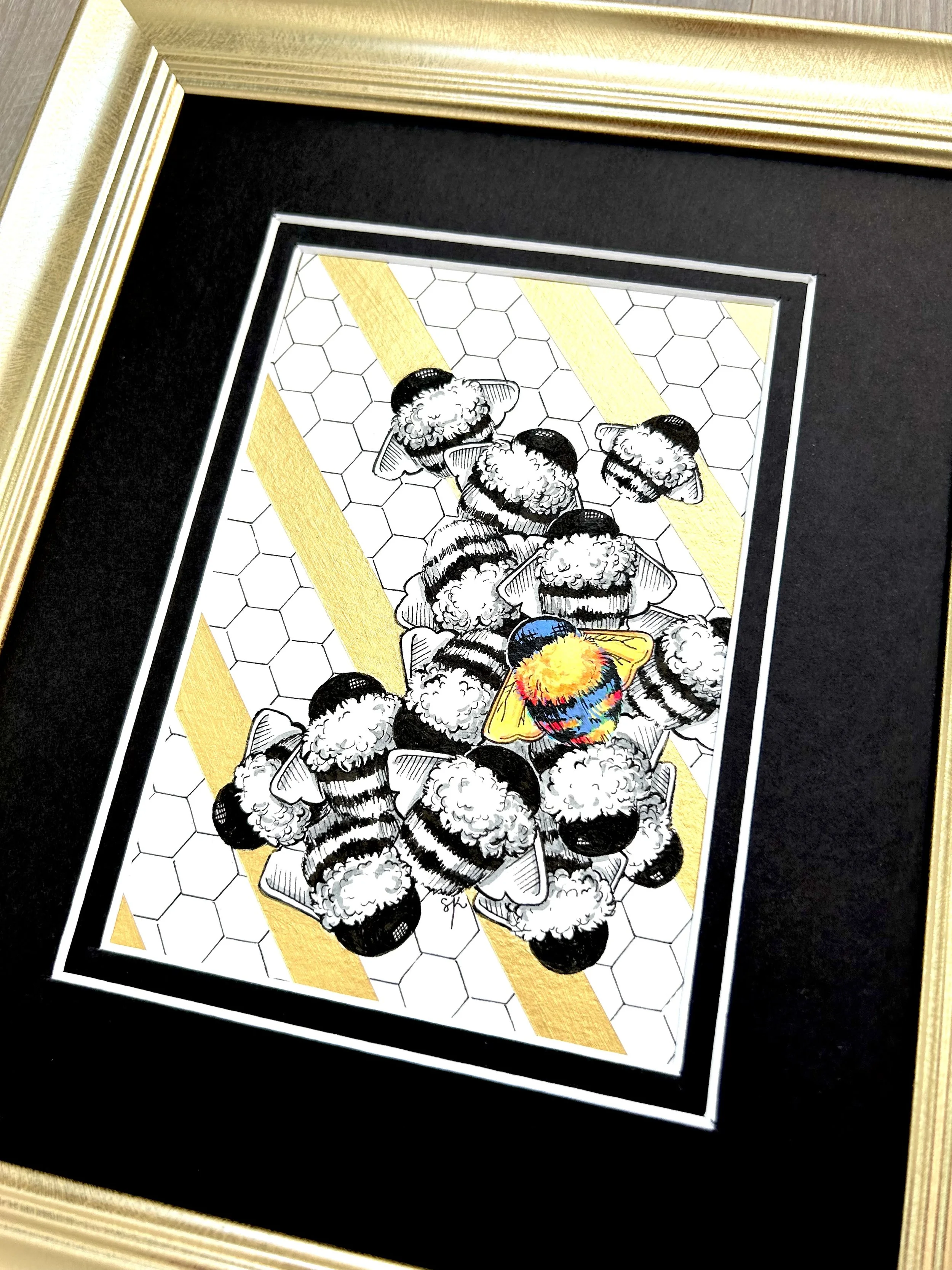 5"x7" (framed size: 8"x10") - India ink, Acrylic, & Micron pen on paper