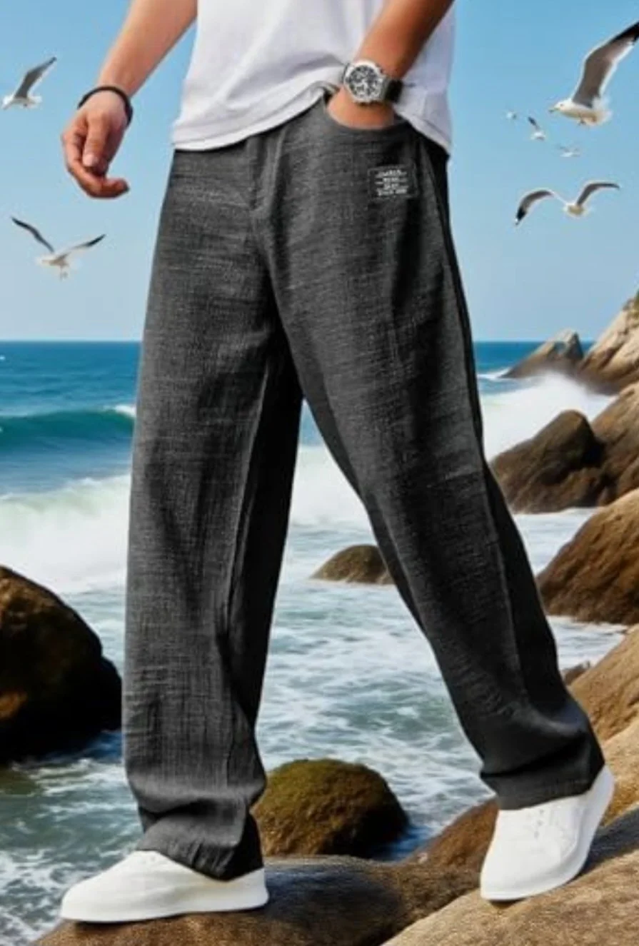 Mens hemp Trousers Gun Metal grey.jpg