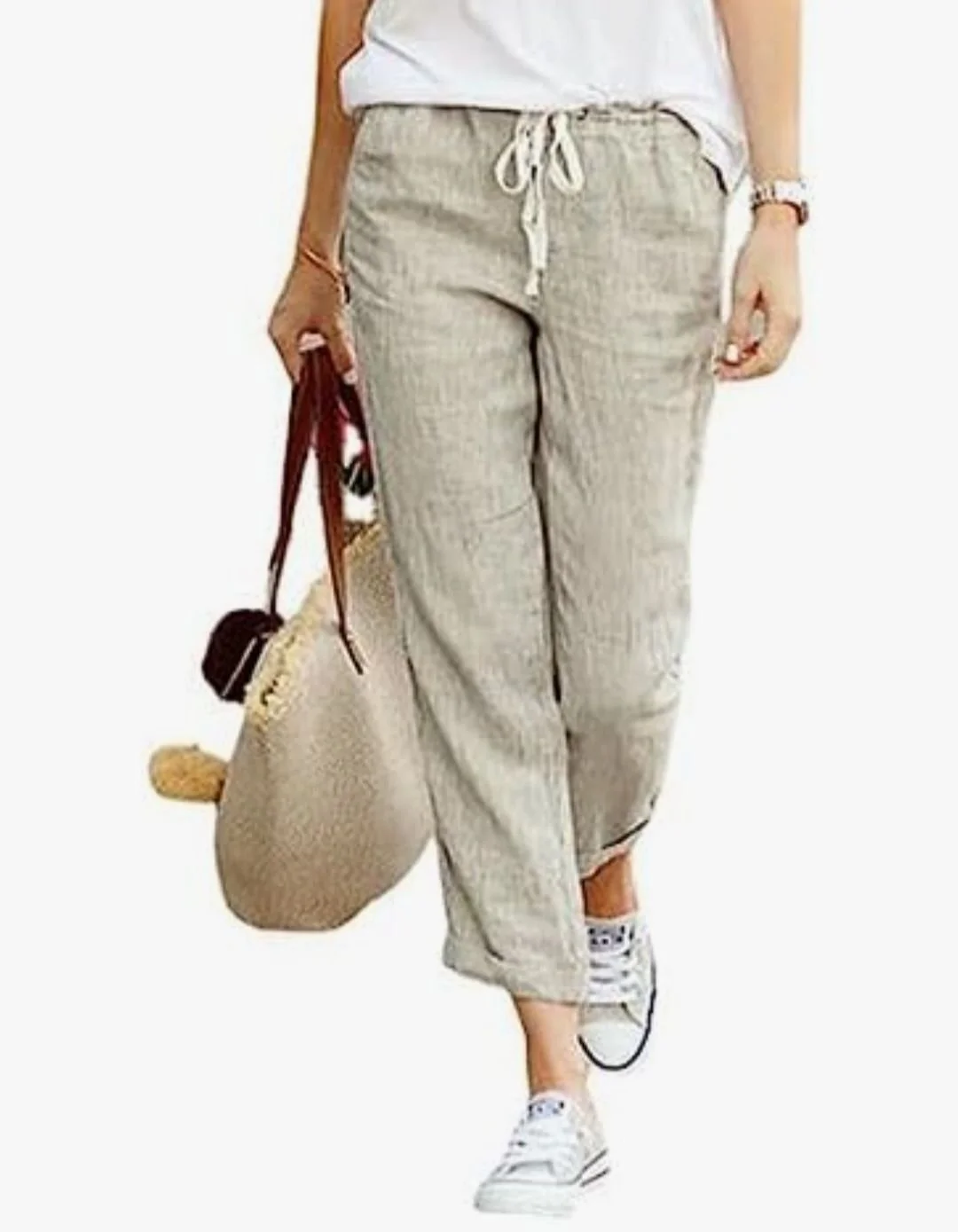 Womans grey drawstring long pants.jpg