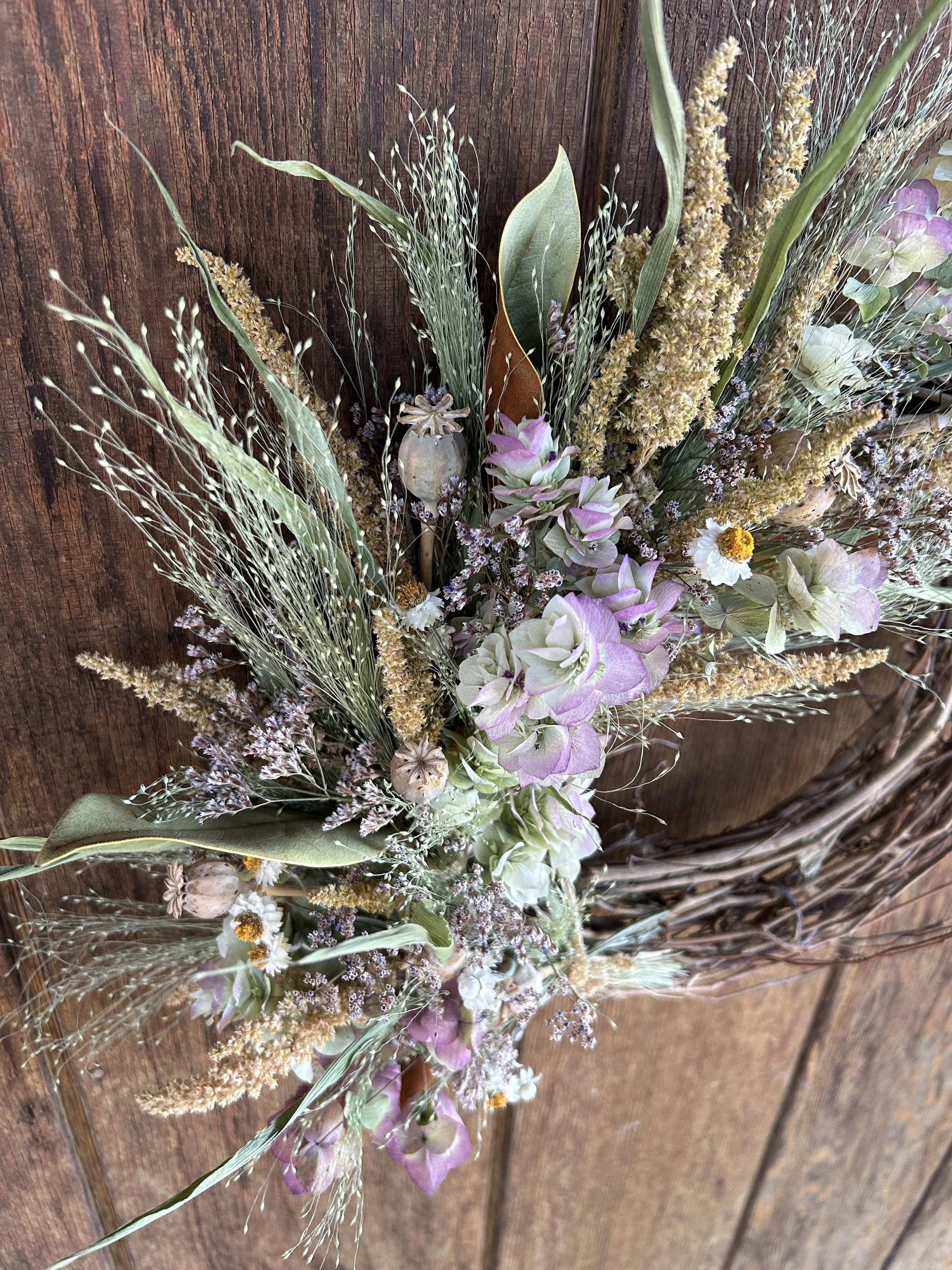 Dried Flower wreath workshop helena