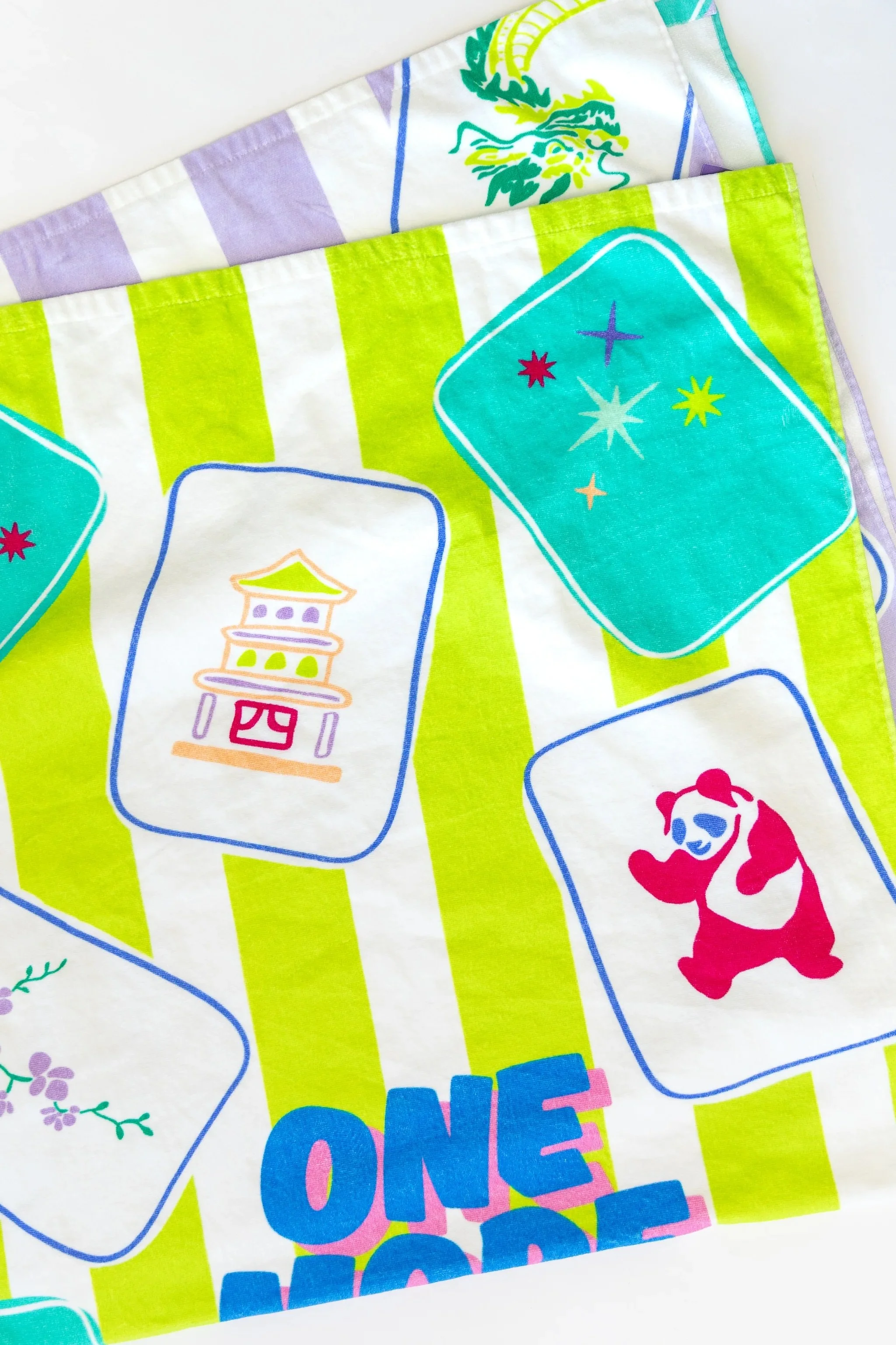 Bam Bird Boutique Mahjong Beach Towels
