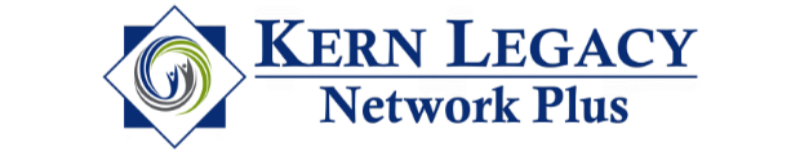 Logo of Kern Legacy Network Plus featuring a stylized design and text.