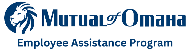 Logo for Mutual of Omaha Employee Assistance Program featuring a lion's head and text.