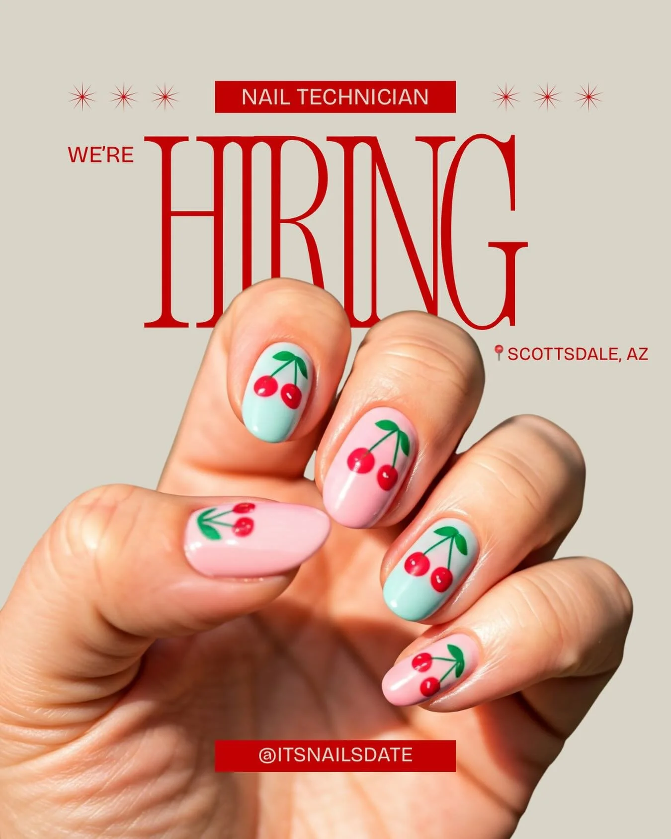 Now Hiring Nail Technicians 💅

Join our team at It&rsquo;s Nailsdate in Scottsdale.

We&rsquo;re looking for nail techs who are passionate about nails and great with clients.

&ldquo;Must have Arizona cosmetology license.&rdquo;

Interested?
📩 DM u
