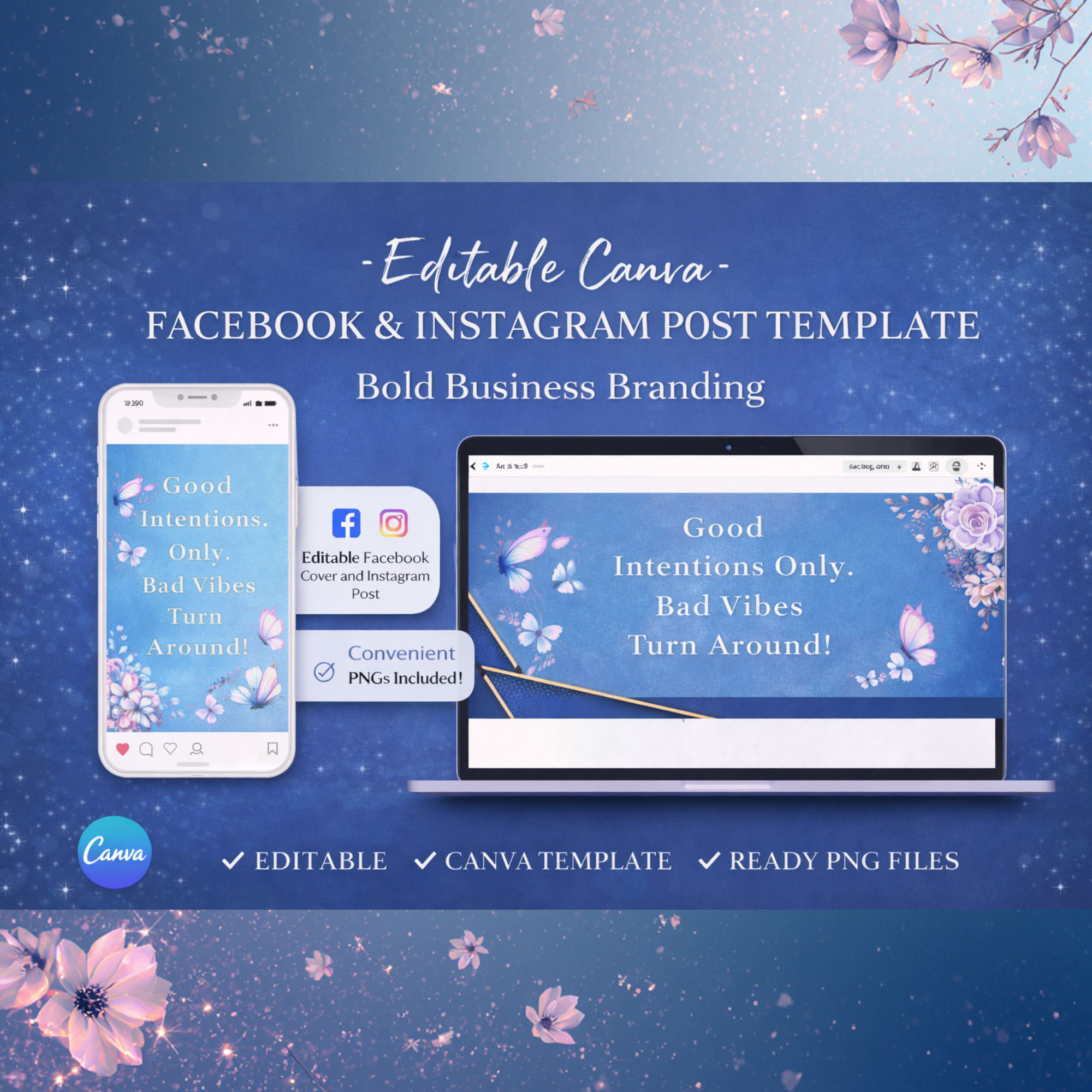 Good Intentions Only Editable Social Media Template Kit