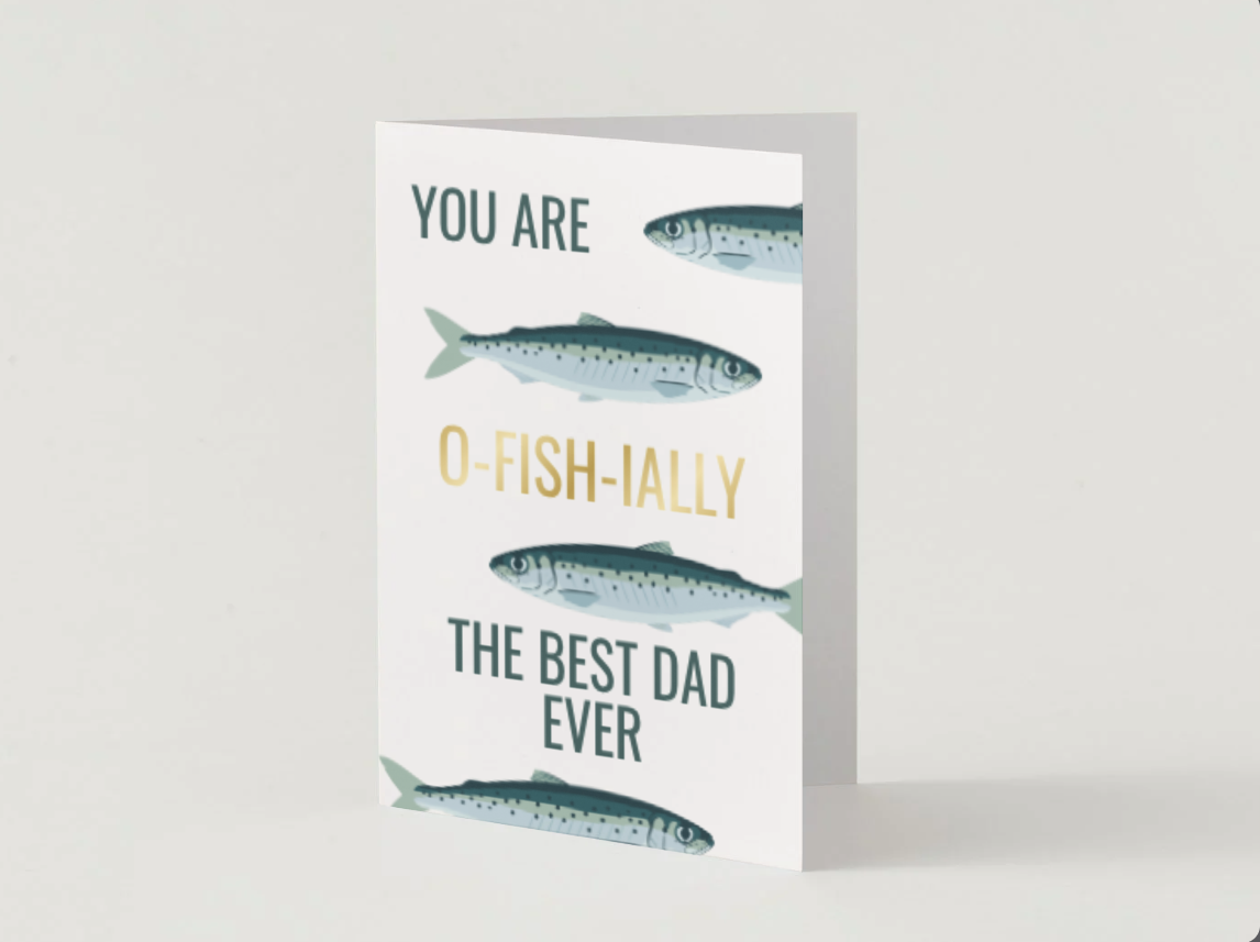 Editable Father’s Day Card Template | Canva Greeting Card for Dad | Printable Folded Card | Instant Download | Fish