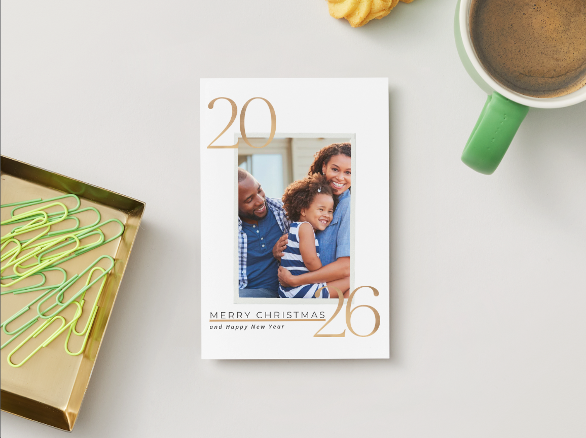 Modern Holiday Photo Card Template, 4x6 Canva Card (Editable Canva Digital Download)