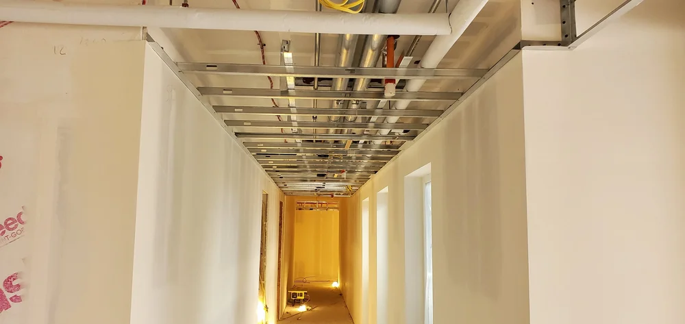 Interior drywall and ceiling framing