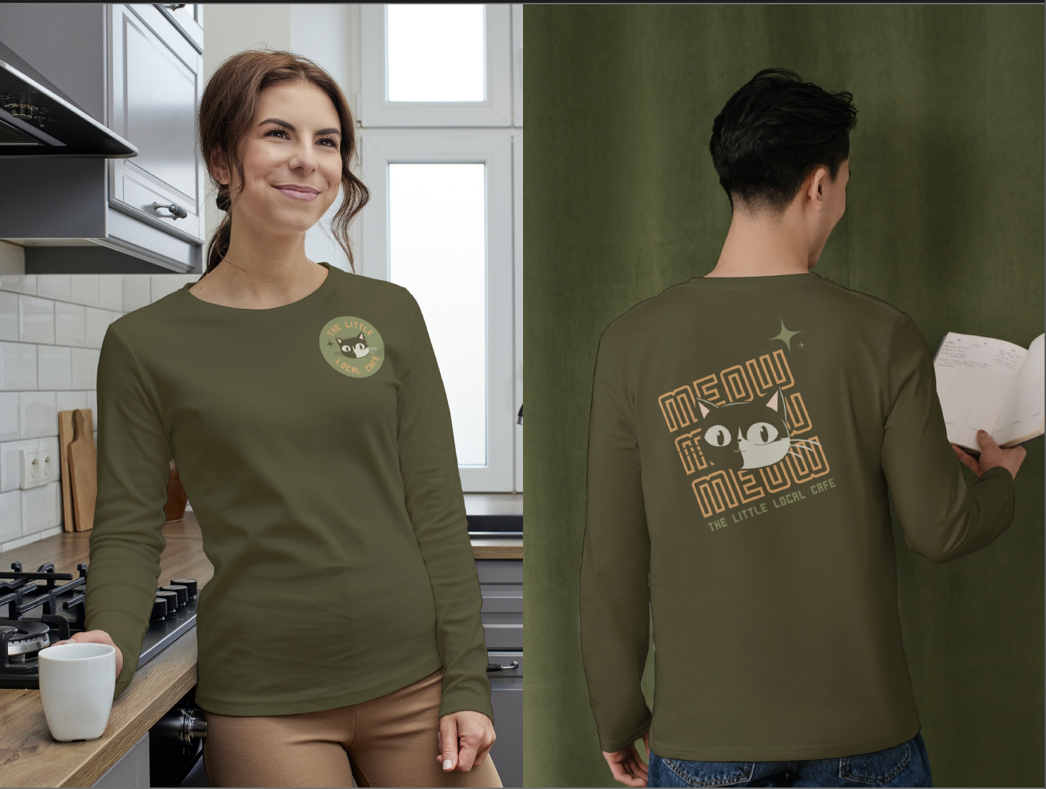 How the logo looks on a shirt for The Little Local Cafe