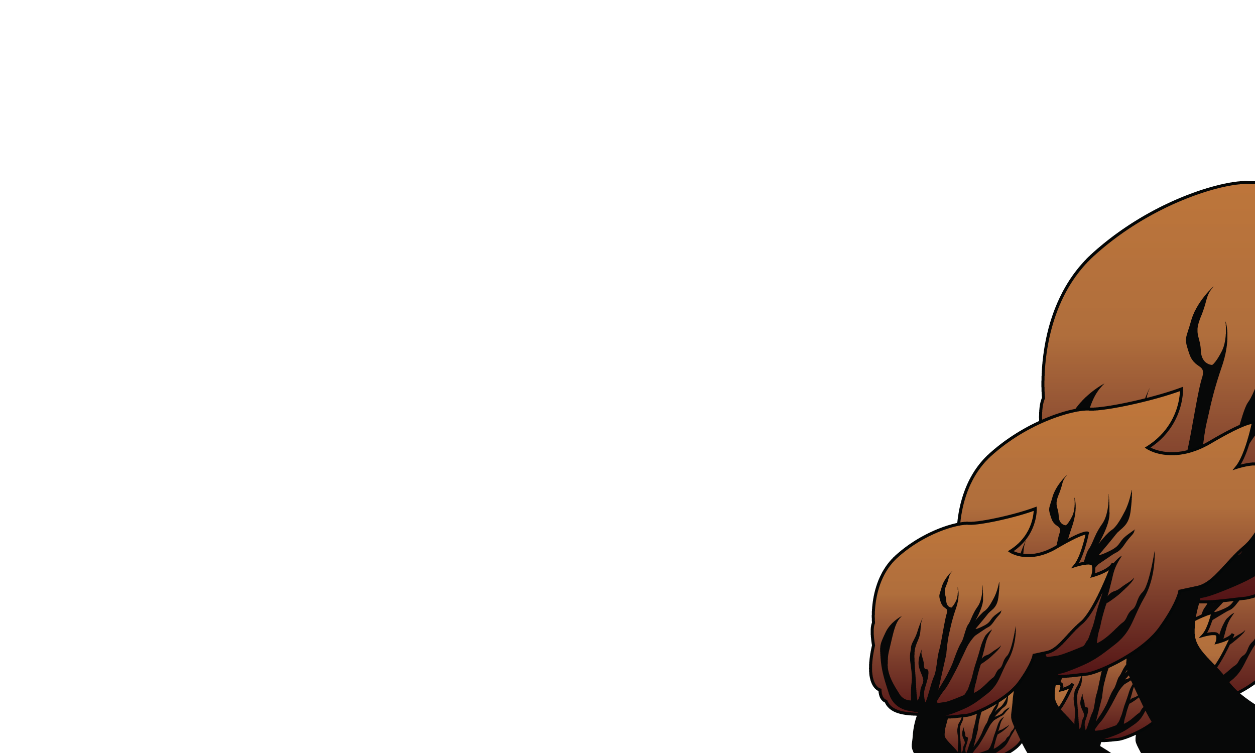 Text reads 'Protected by the First Amendment'. There is an illustration of a tree with dark branches and brown foliage in the bottom right corner.