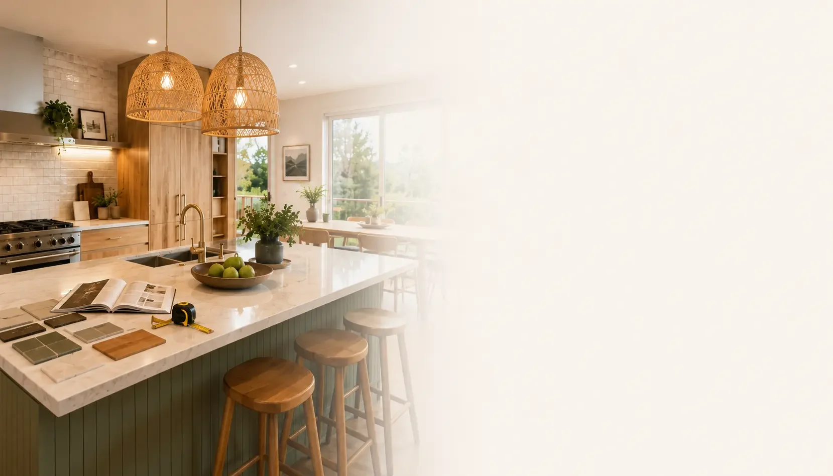 Home renovation planning scene representing equity release through refinancing where suitable.