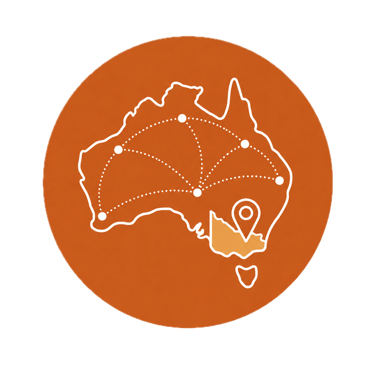 Australia-wide service area icon for Mortgage Muster regional and Australia-wide finance support.