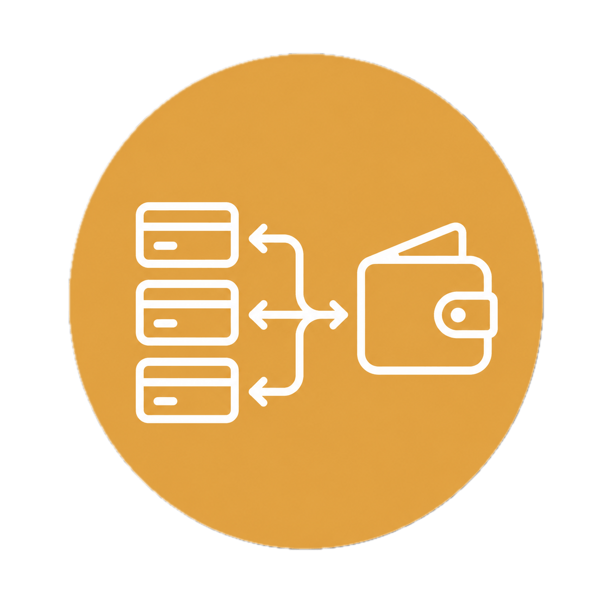 Icon representing debt consolidation as part of a refinance review.