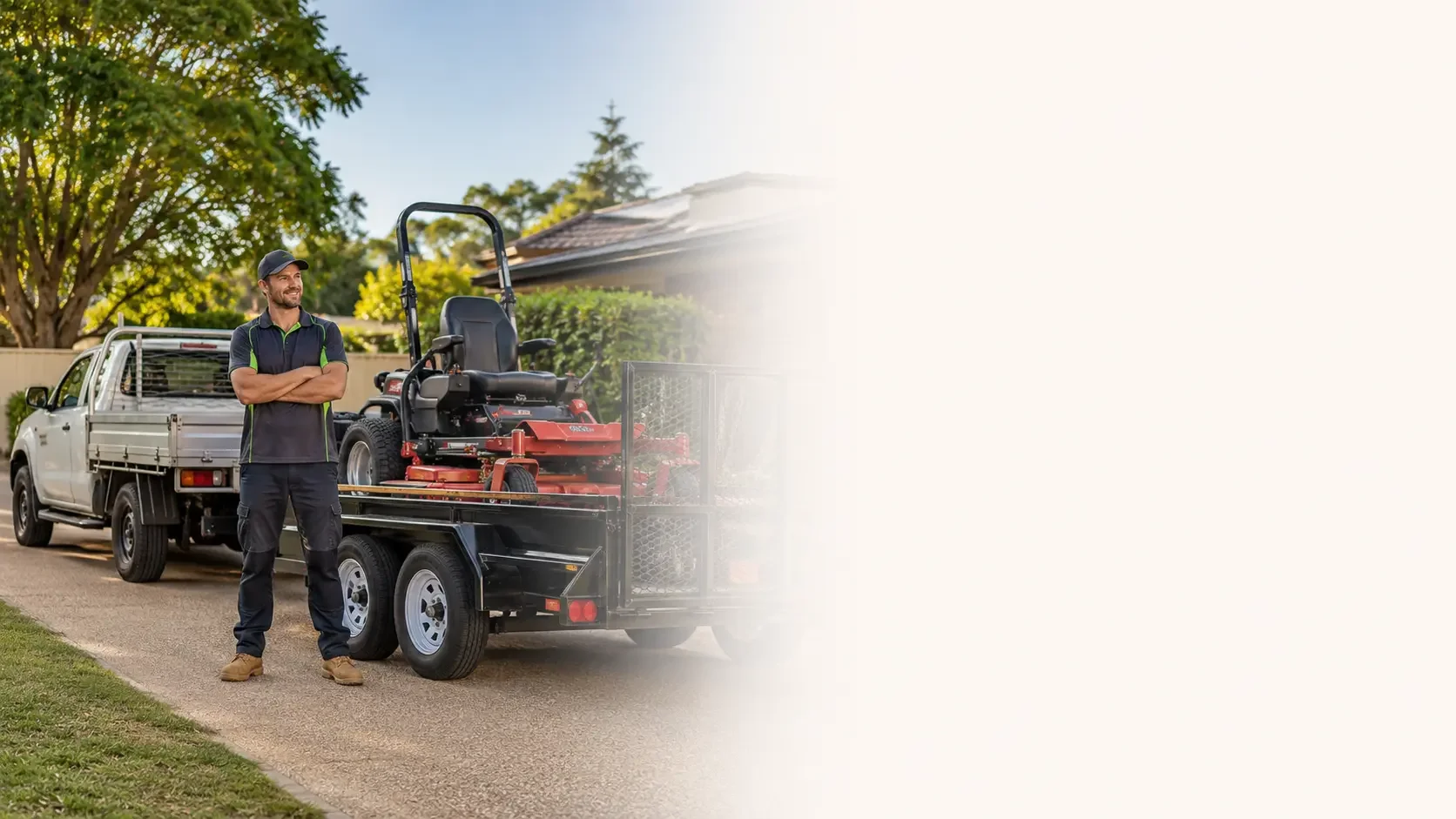 Tradie with ute and equipment representing finance options for self-employed business assets.