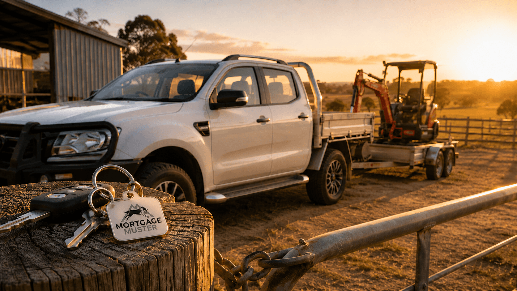 Work vehicle and equipment representing asset finance, car loans, equipment finance and business lending support