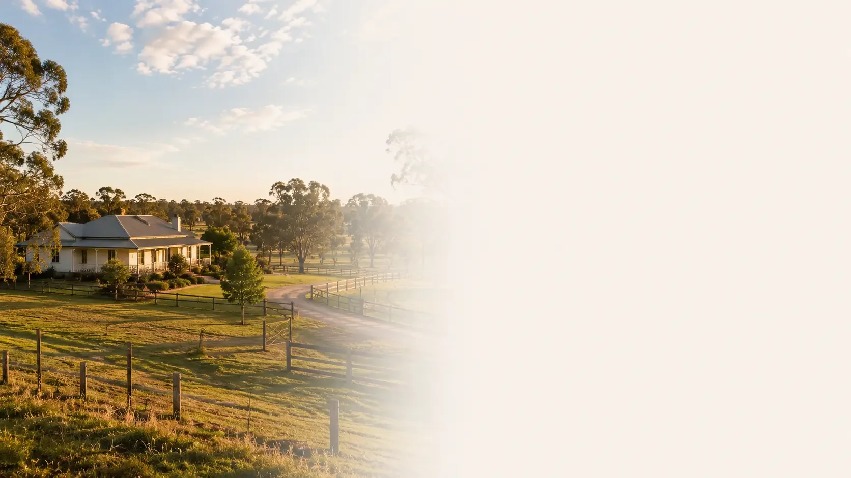 Acreage property with regional home representing rural property loan options.