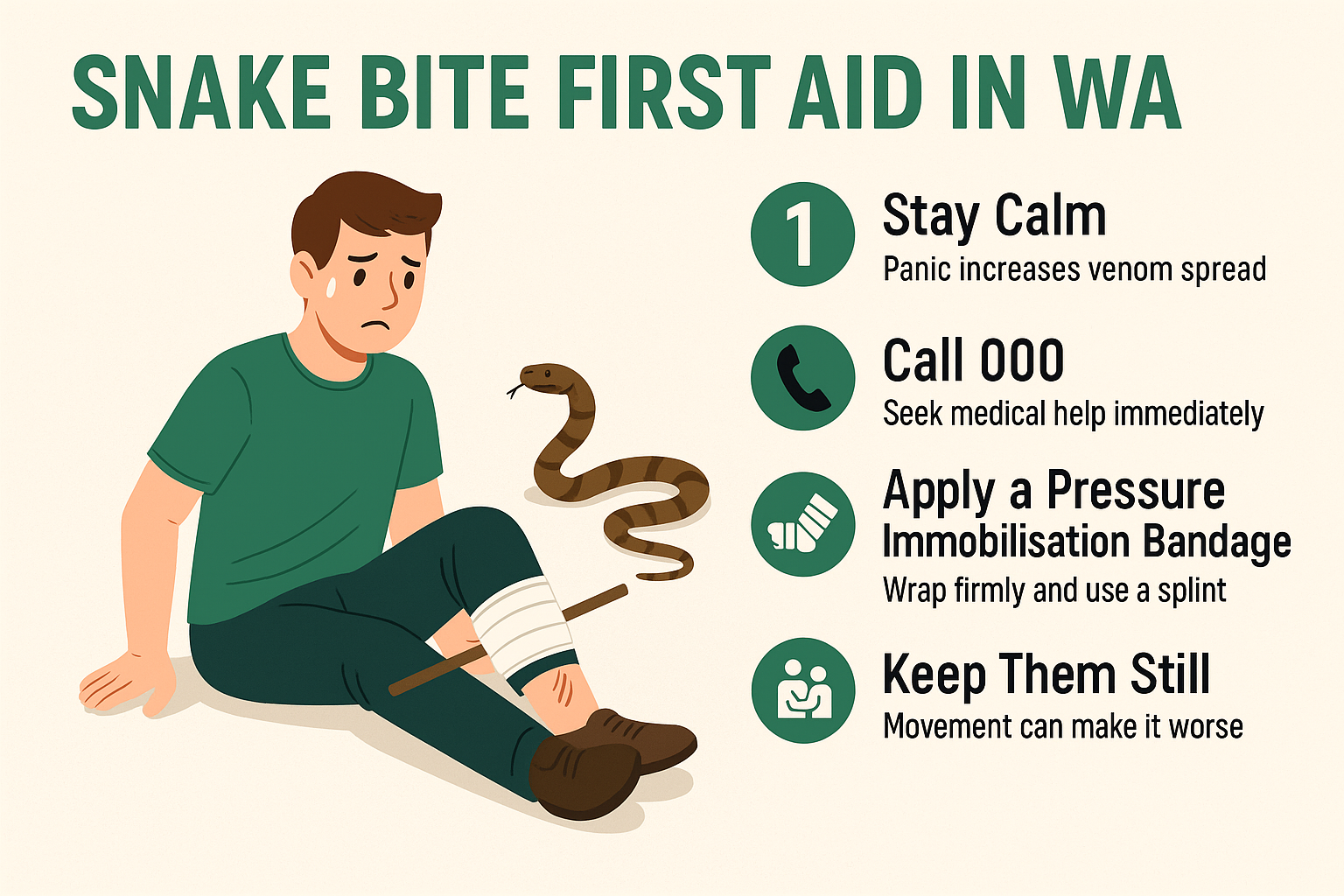 Snake Bite First Aid in WA (What To Do Immediately)