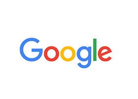 Google logo with colorful letters on a white background.
