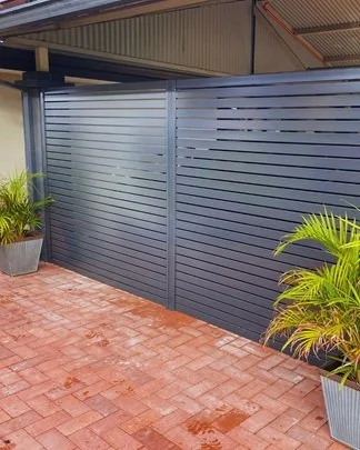aluminium horizontal fence panel driveway security privacy carport