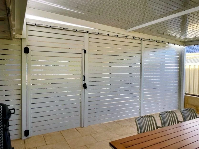 aluminium slat pergola privacy screen & gate - joondalup