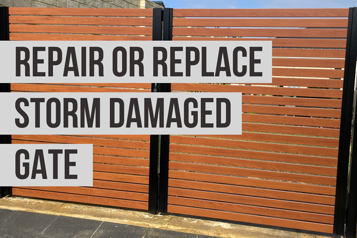 Need storm damaged gate replacement in Perth? Replace timber or Colorbond with stronger aluminium slat gates.