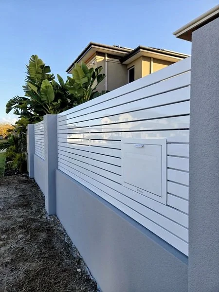 White Aluuminium Slat Fence Infill Panel Joondalup Parcel Box3.jpg