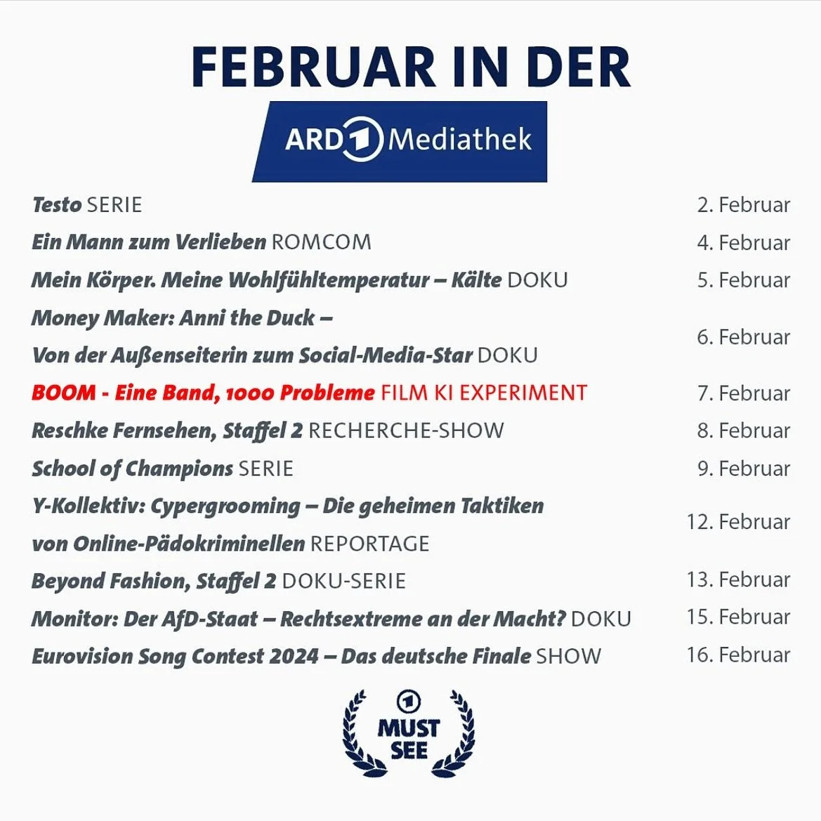 💃 BOOM - EINE BAND, 1000 PROBLEME 😡
Der Februar geh&ouml;rt uns 💐🔥

Habt habt ihr BOOM schon gesehen?