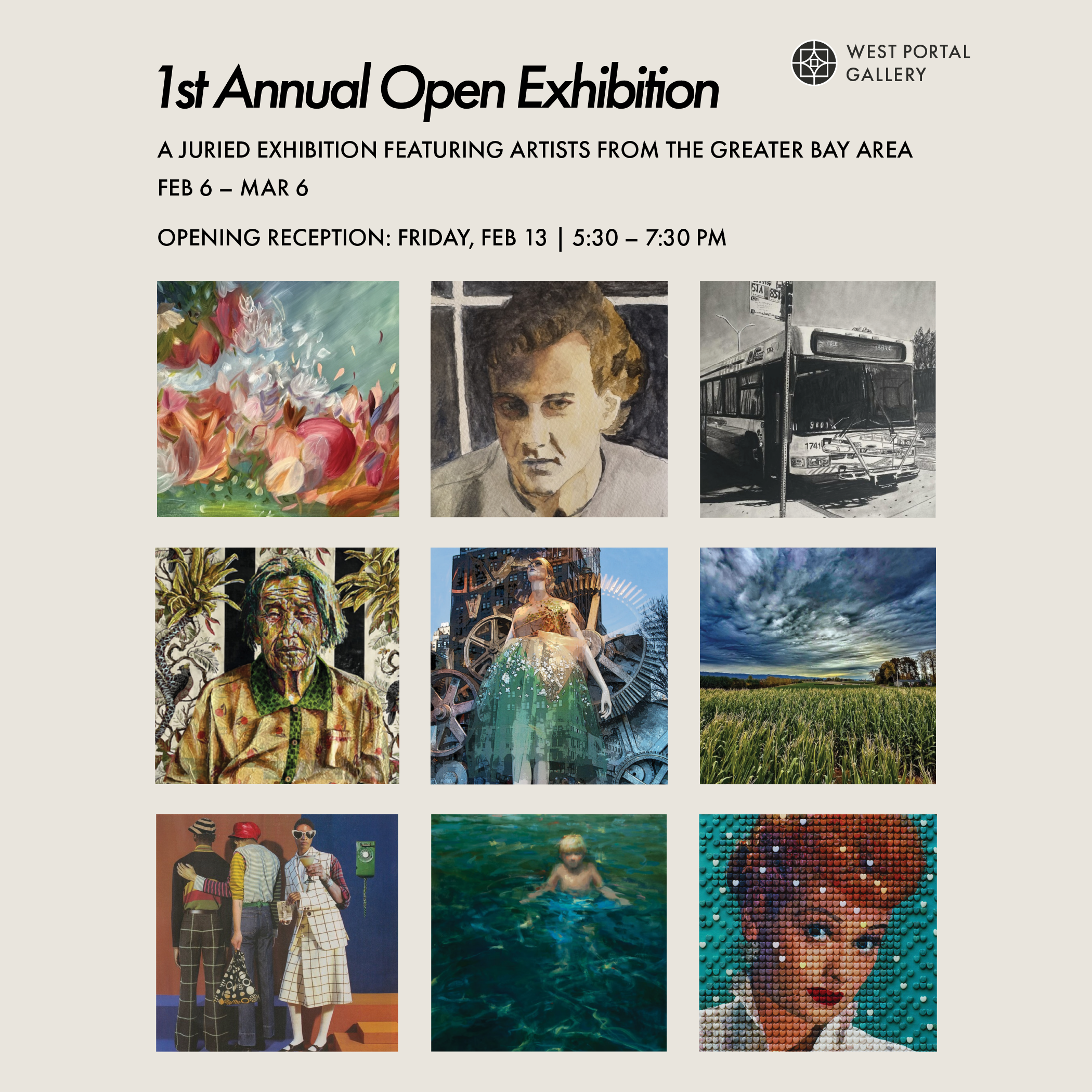 Opening Reception | First Annual Open Exhibition: Fri, Feb 13, 2026 | 5:30 – 7:30 PM