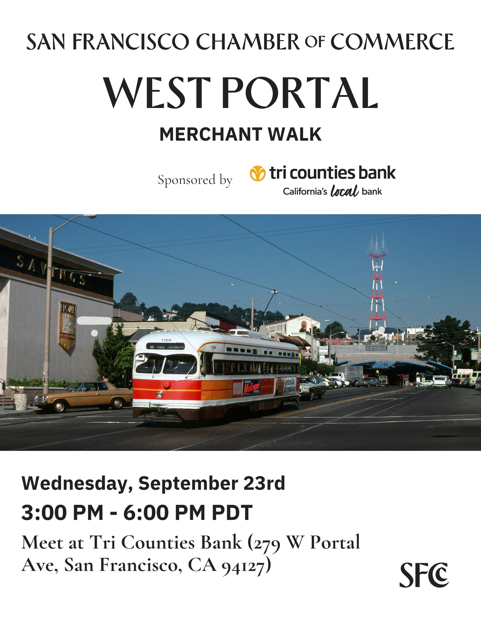Neighborhood Event | West Portal Merchant Walk | Thu, Sep 23, 2026 | 3:15 PM