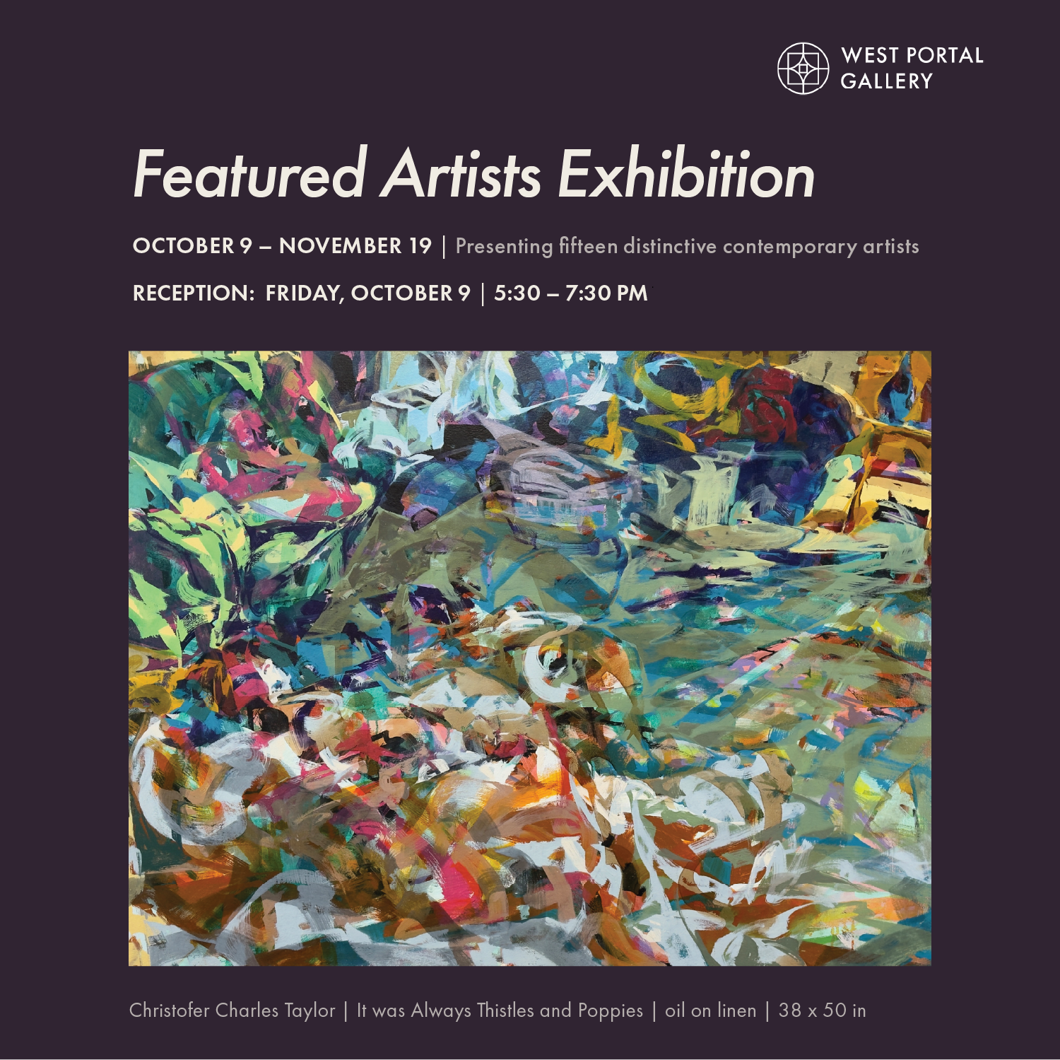 Featured Artists Exhibition: Friday, October 9, 2026 | 5:30 – 7:30 PM
