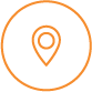 Map location pin icon with an orange circle