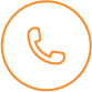 Phone icon inside a black circle with an orange outline.