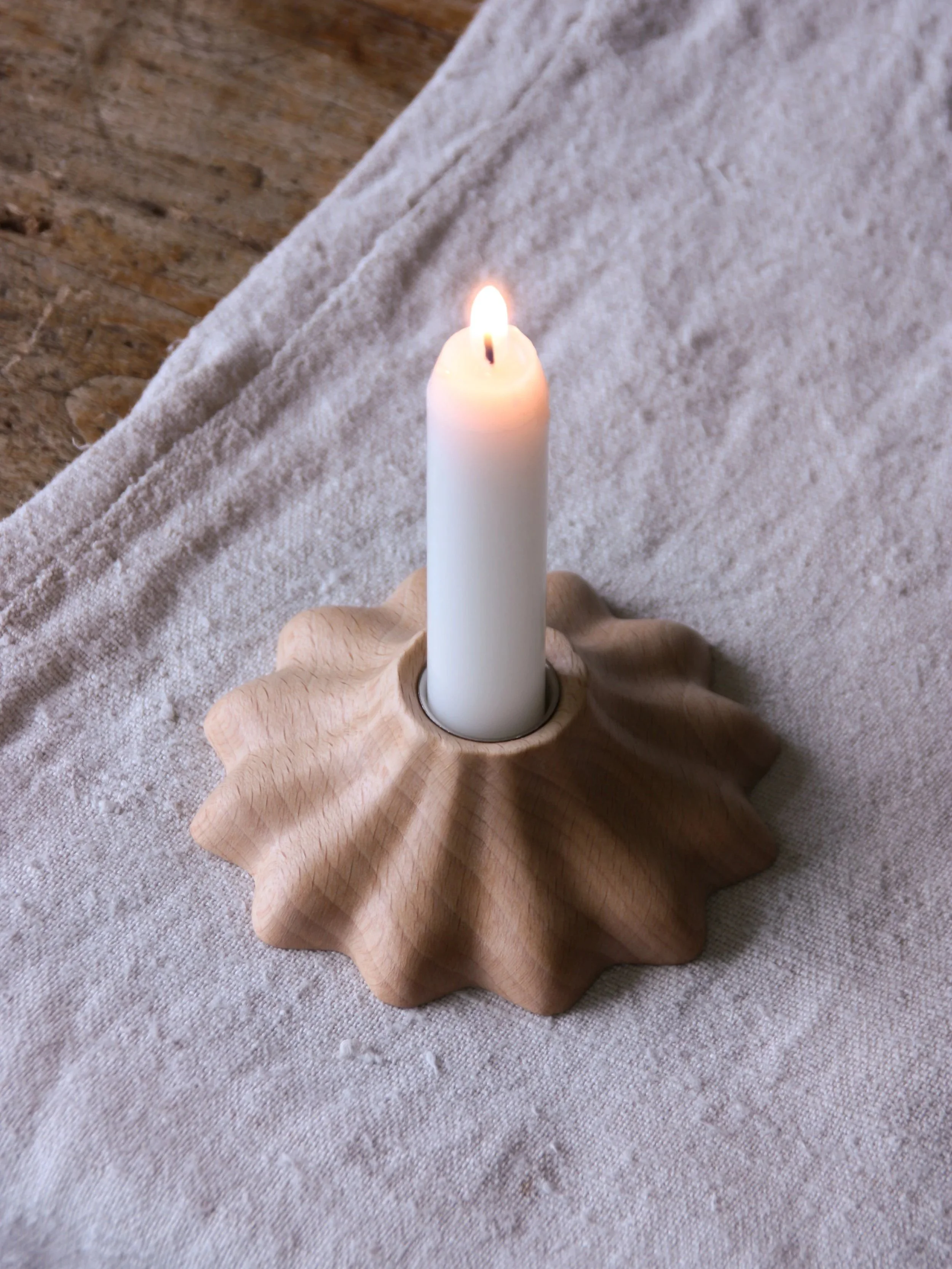 Kruller Candle Holder - Beech