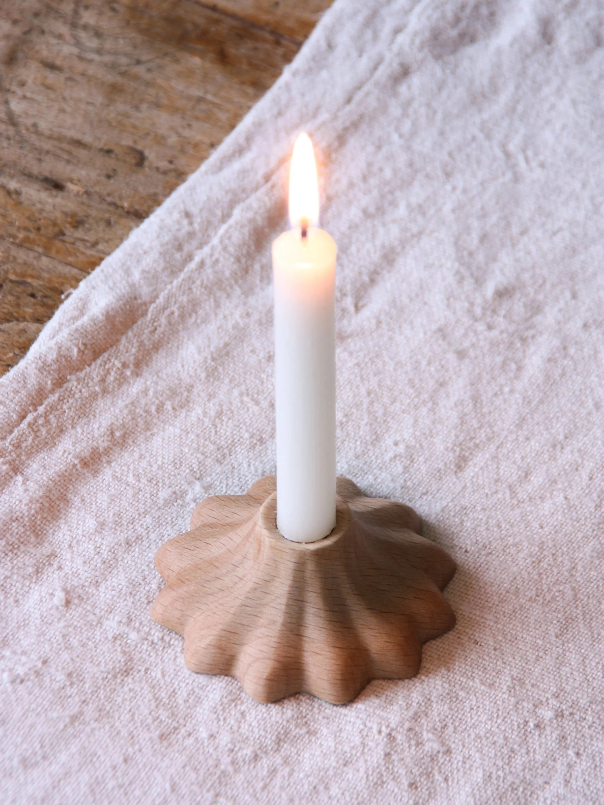 Mini Kruller Candle Holder - Beech