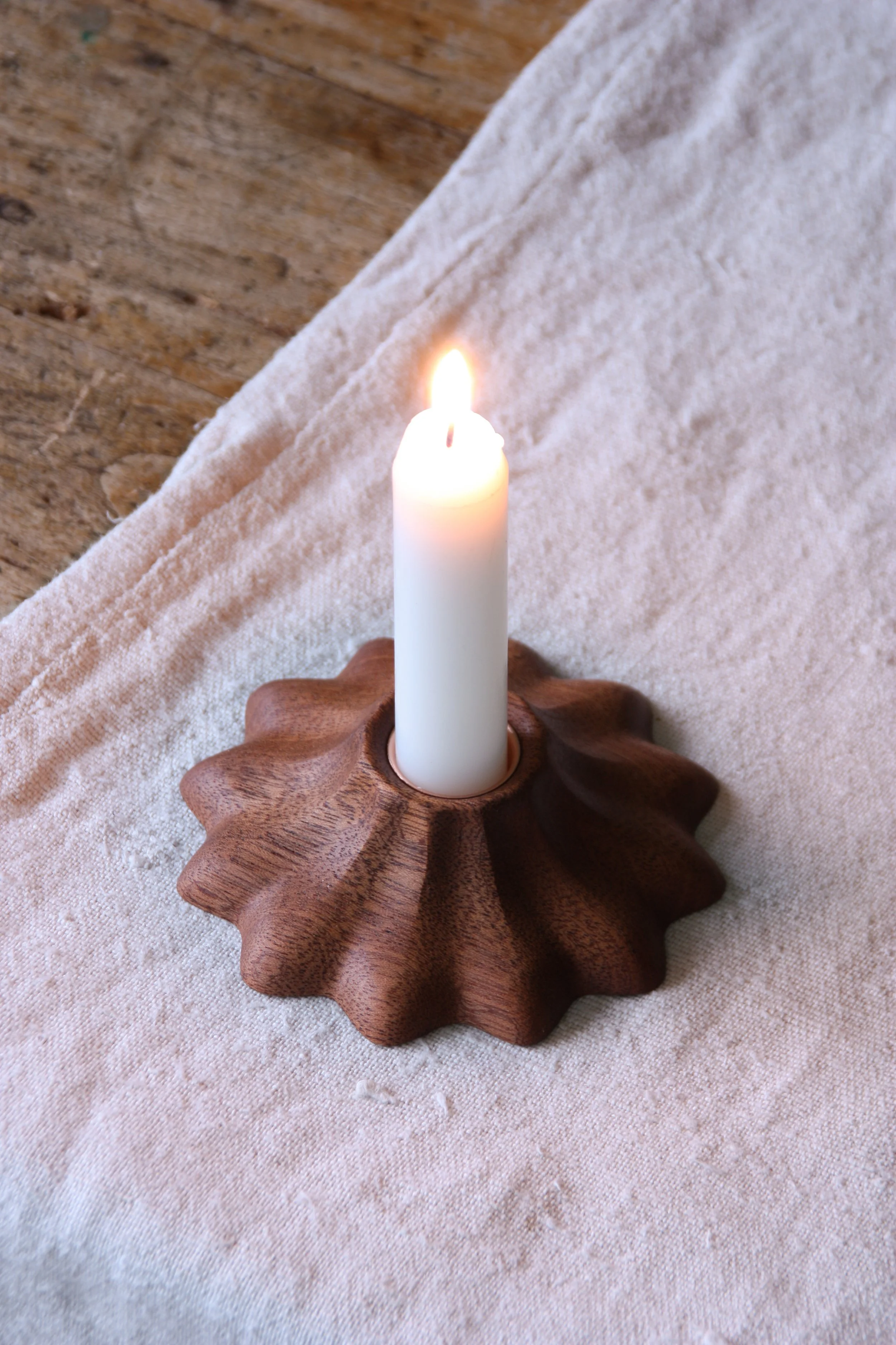 Kruller Candle Holder - Sapele