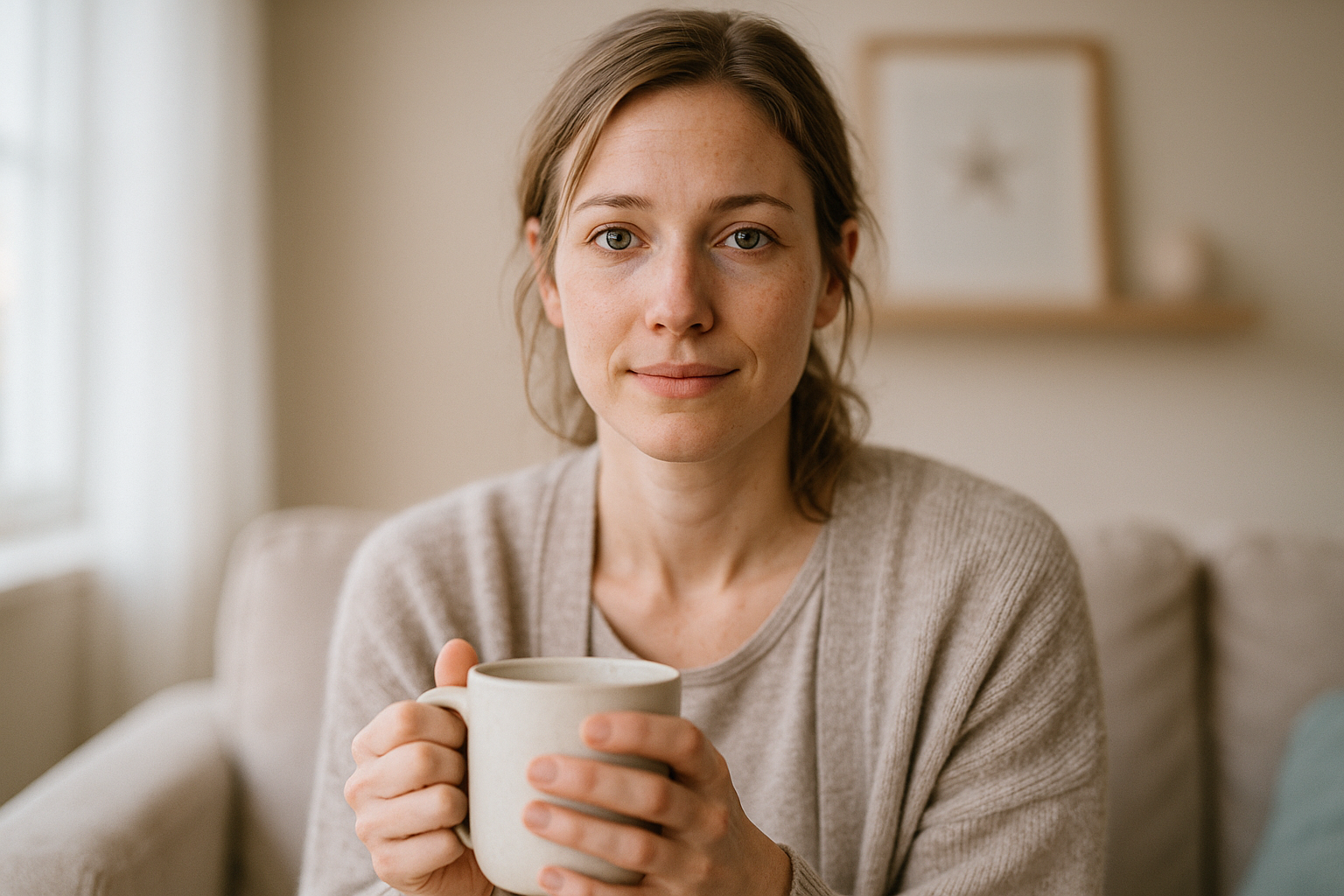 Sternenmama trinkt eine Tasse Tee