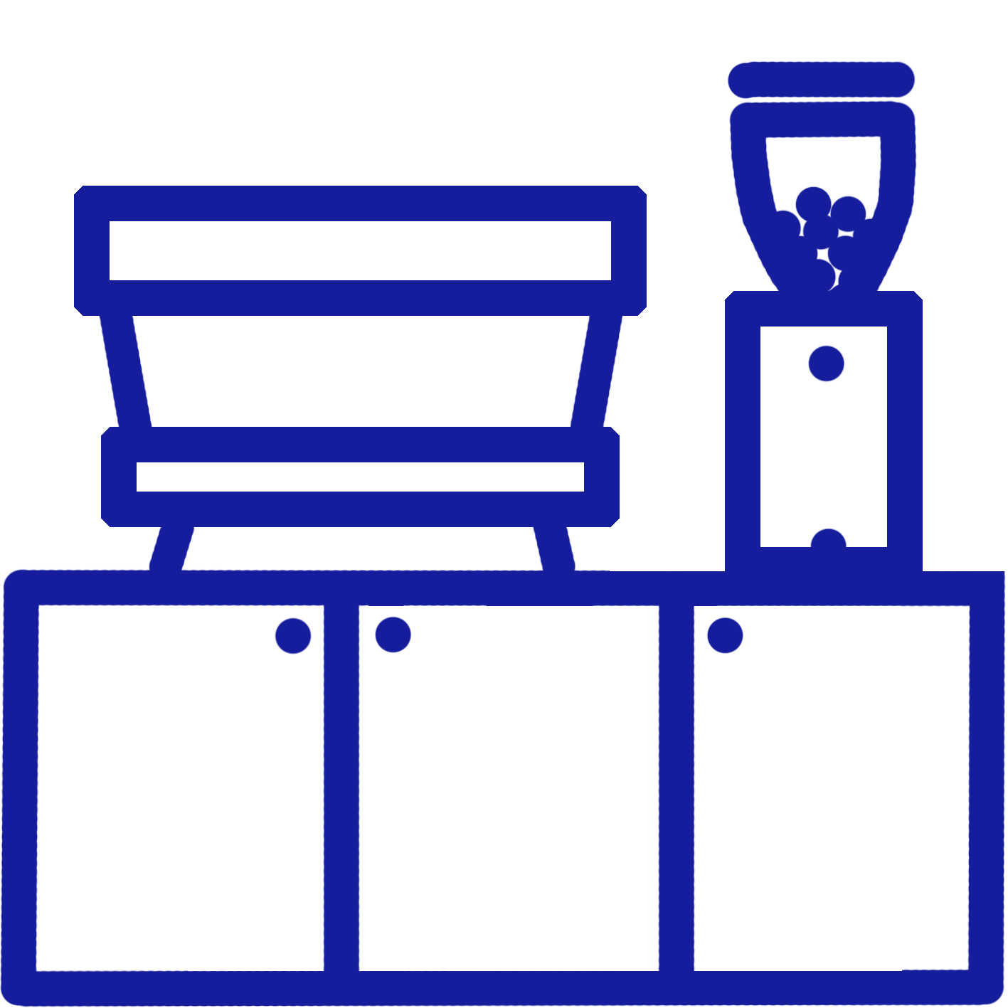 Coffee Shop, Cafe with Coffee Machine and Grinder