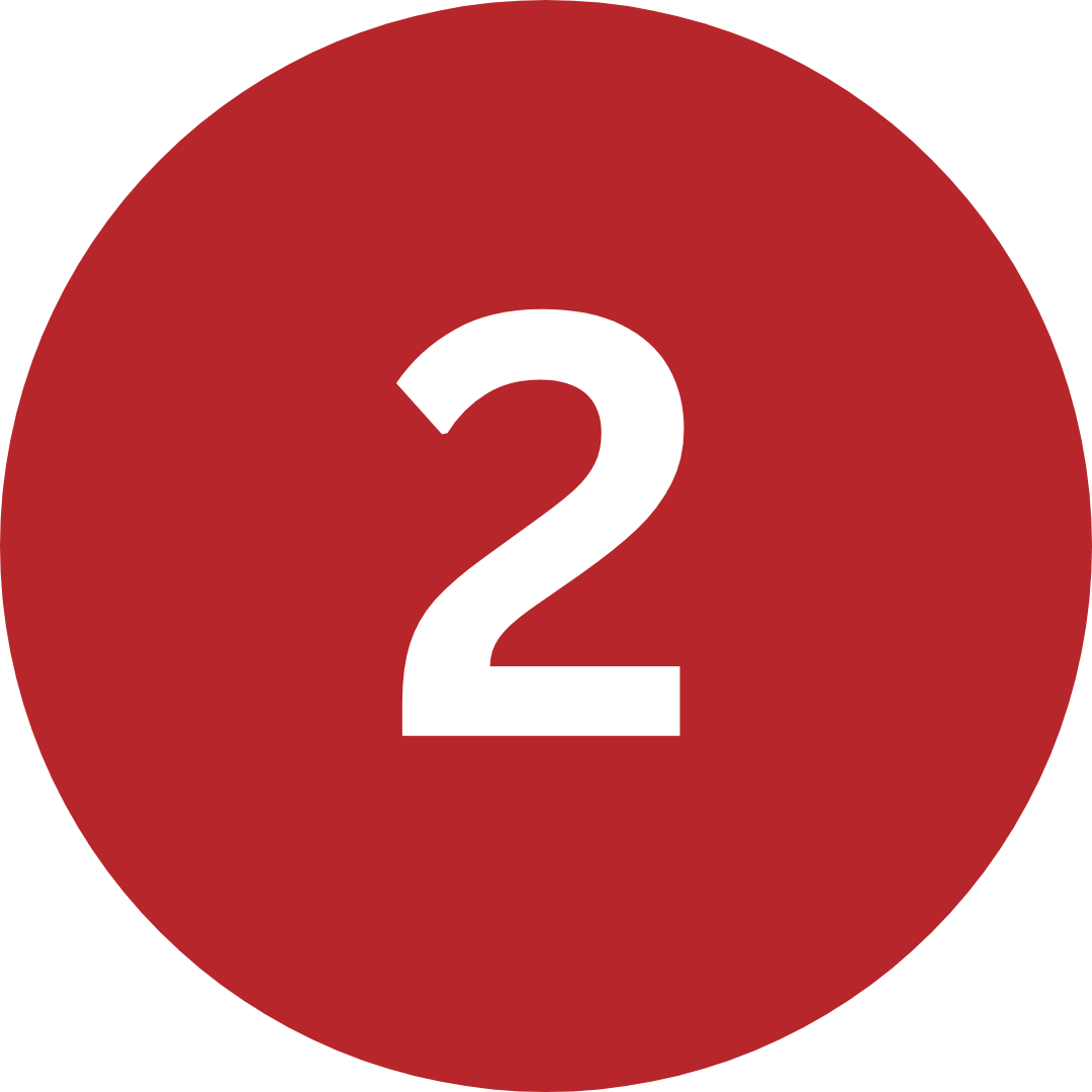 Rote Kreismarkierung mit weiße Zahl 2