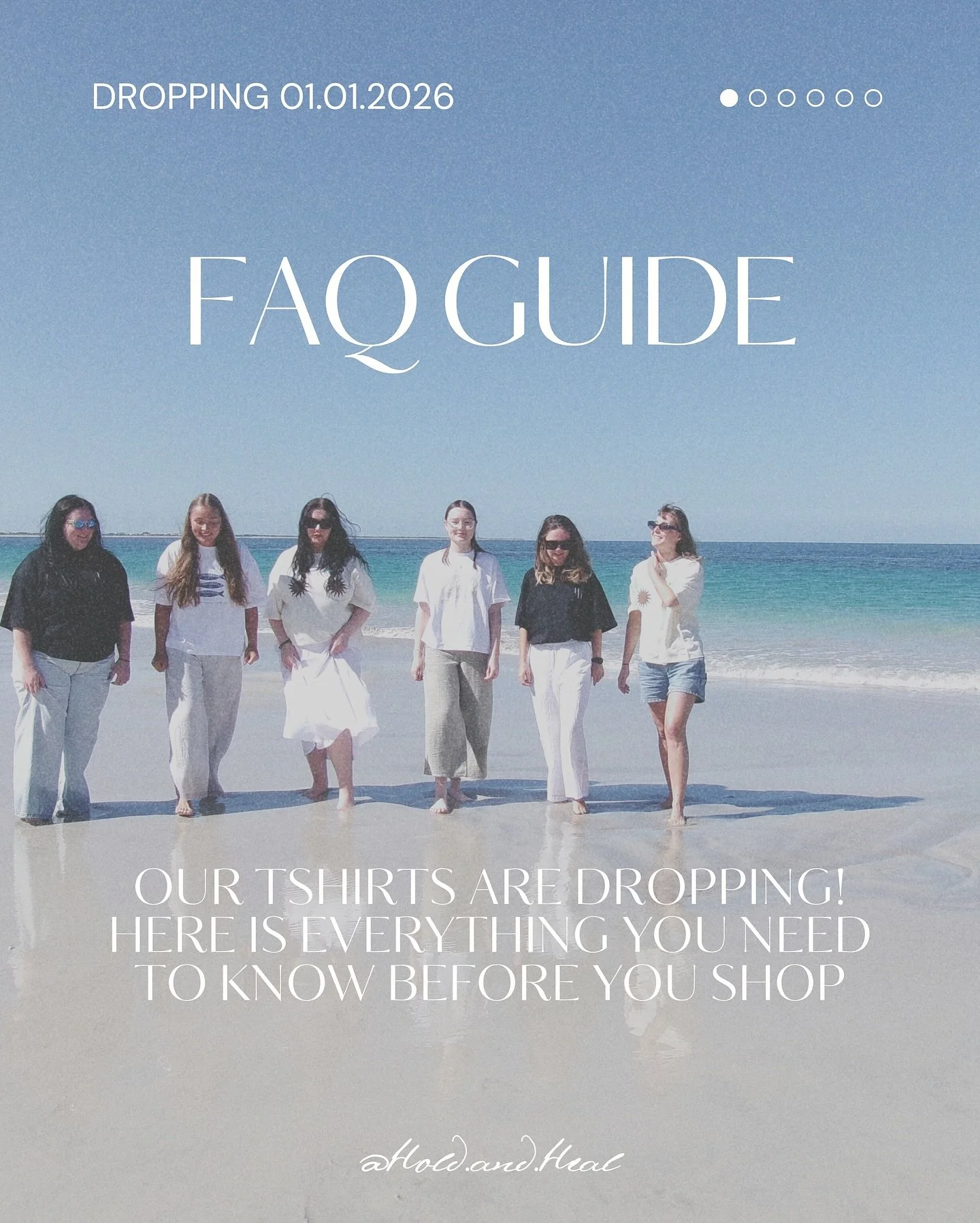 With our T-Shirts dropping in only 2 SLEEPS, here is everything you need to know before purchasing!

I cant wait to see you all sharing the love, hope and awareness 🤭✨

Remember to shop mindfully 🤍

- Hold &amp; Heal
  xxx