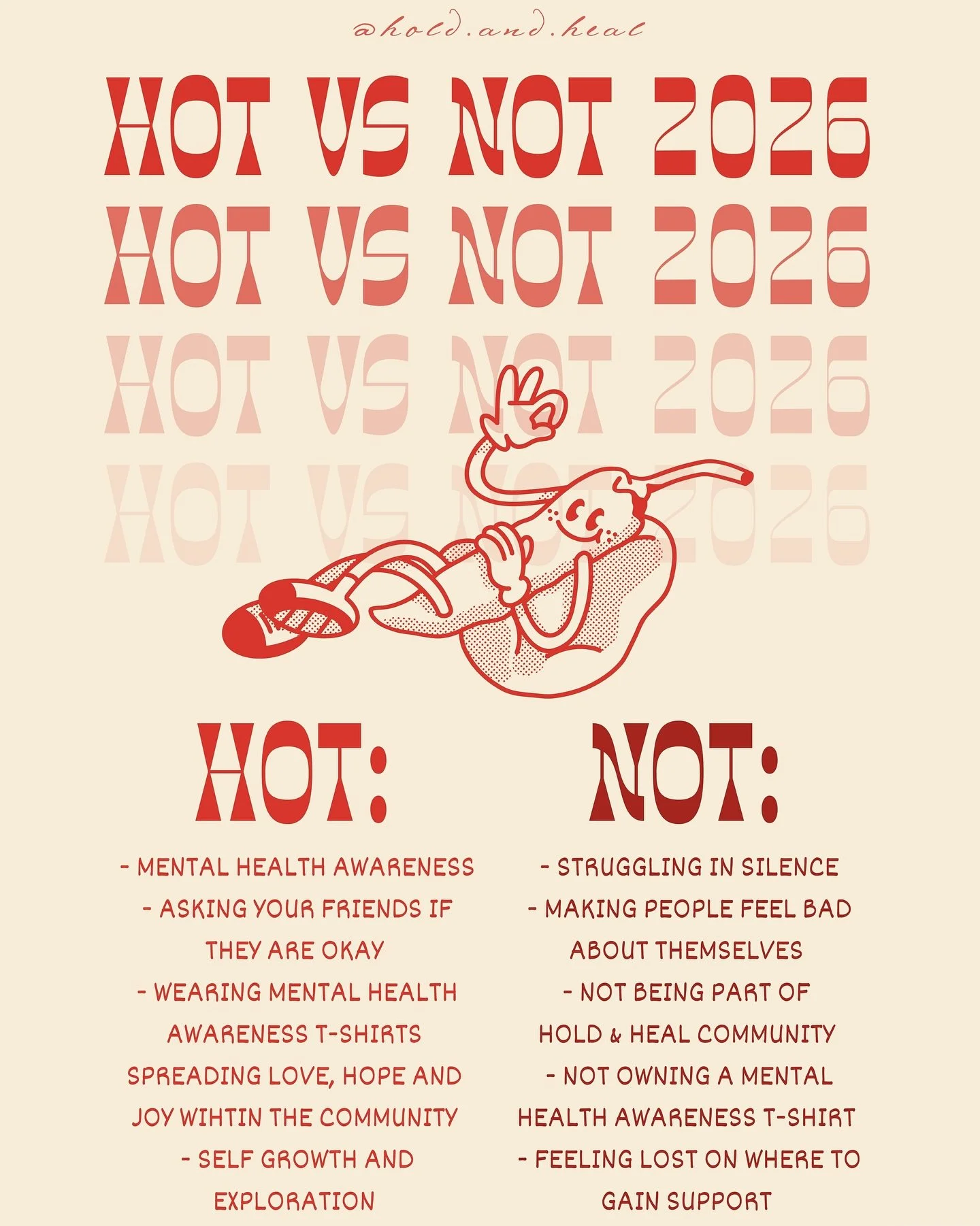 HOT VS NOT - 2026 ADDITION 🌶️😎

As the year comes to a close, i want to thank you for all the love, support, hope and growth Hold &amp; Heal has made as a community this year.

As our first year connecting as a community, i am beyond grateful and o