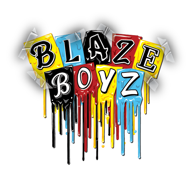 Graffiti-style text spelling 'Black Boyz' with colorful paint drips and spray paint effects on a black background.
