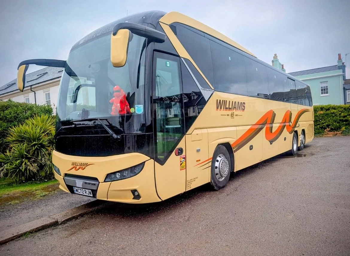 Beccy is on tour in Bognor Regis in our Neoplan Tourliner.

*Disclaimer: The Dragon in the windscreen is not Beccy 😬