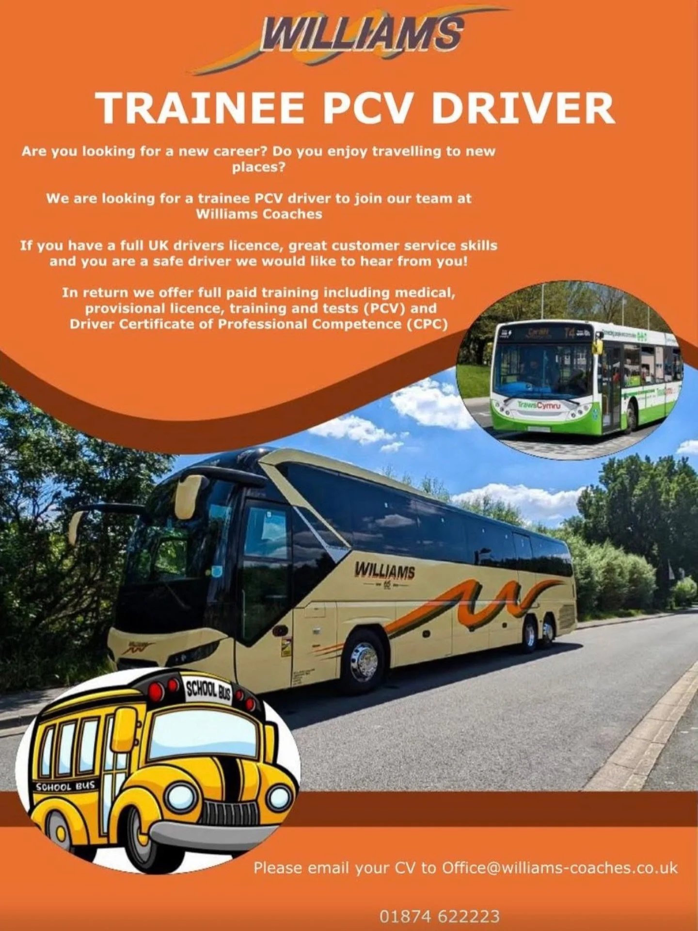 We are excited to announce the opening of our 2026 Trainee PCV driver program 😀

If you have ever considered becoming a bus or coach driver, this may be the opportunity for you!

All training and test costs are covered by our selves and after succes