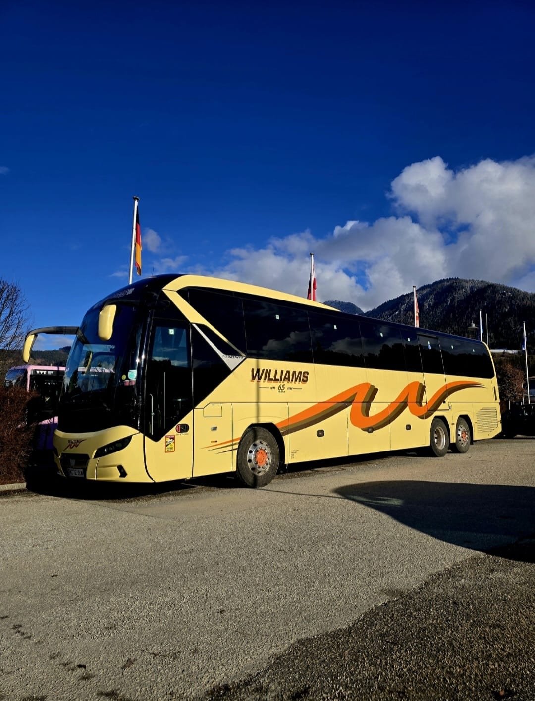 Phil and Ashley are enjoying the beautiful views of Austria while the passengers enjoy the thrill of the ski slopes. 

Judging by the photos, they may have to swap the snow boots for sun cream 😀