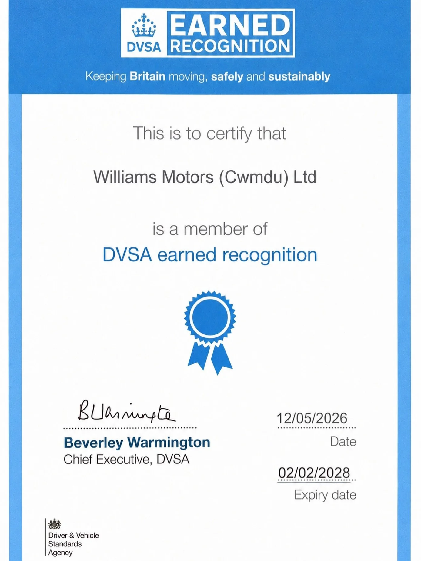 We are proud to continue our commitment to the DVSA Earned Recognition Scheme, reflecting the high standards we strive to maintain across every part of our operation.

This achievement would not be possible without the dedication and hard work of our