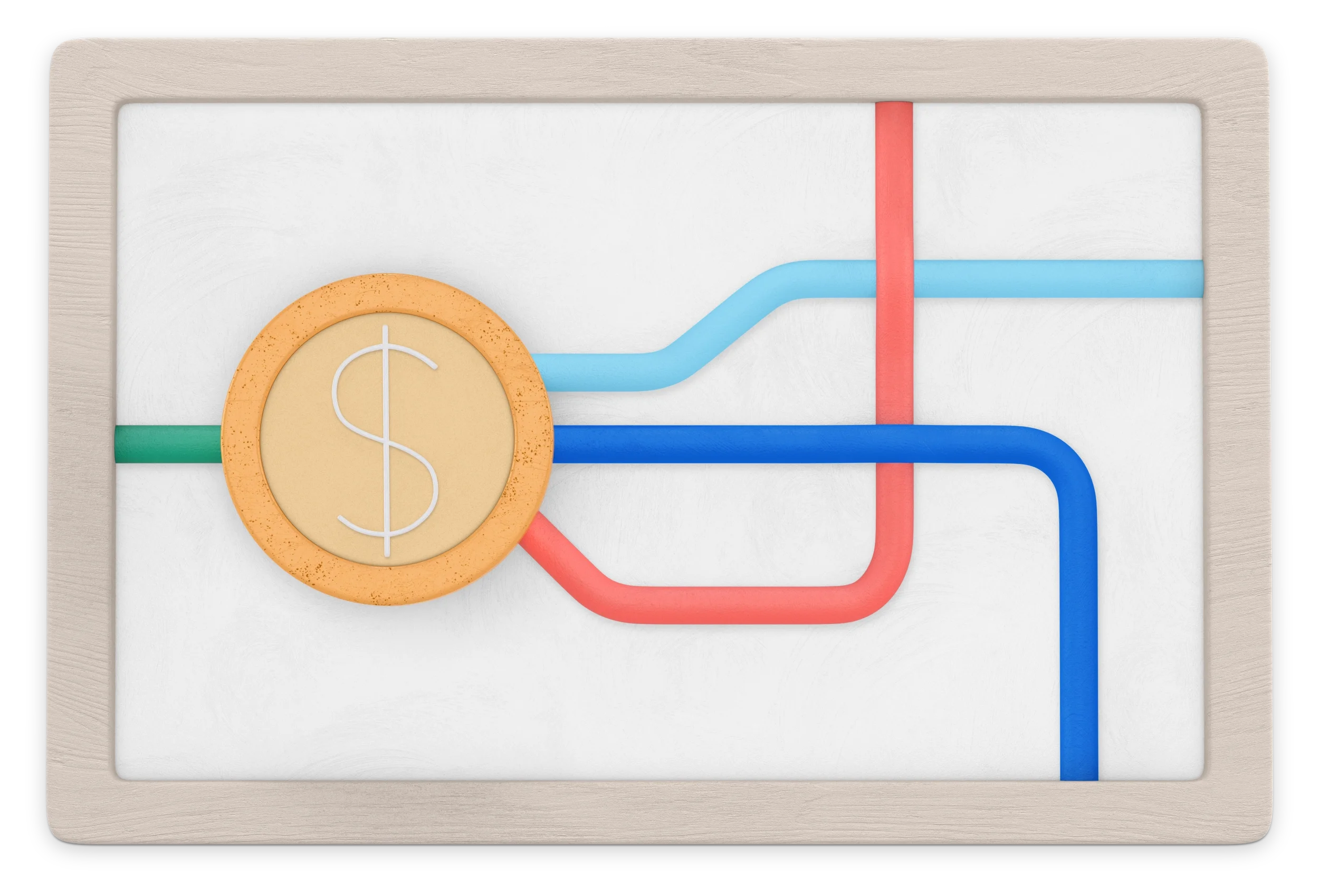 Stylized 3D map asset created for ANZ Bank app interface