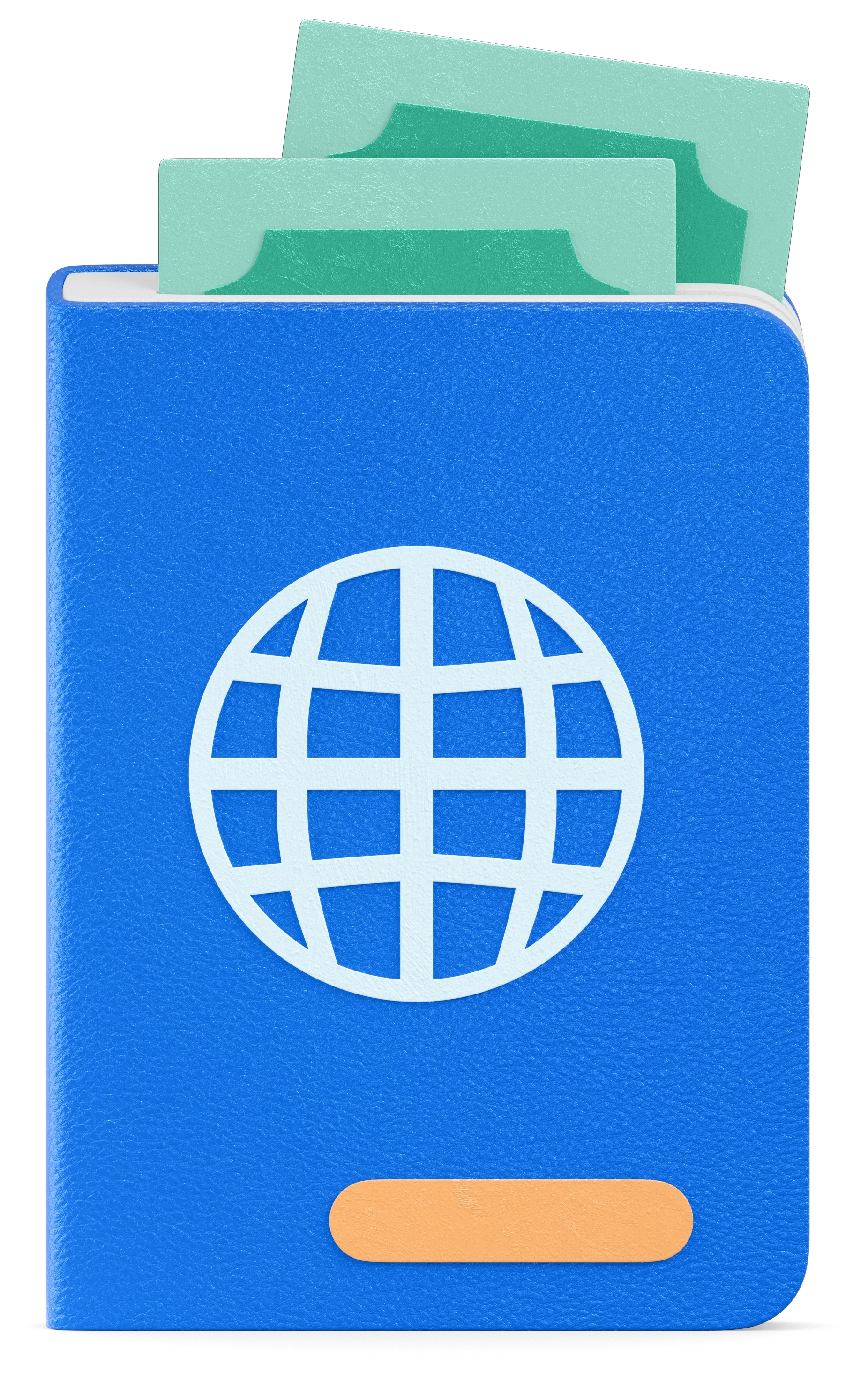 Stylized 3D passport asset created for ANZ Bank marketing suite