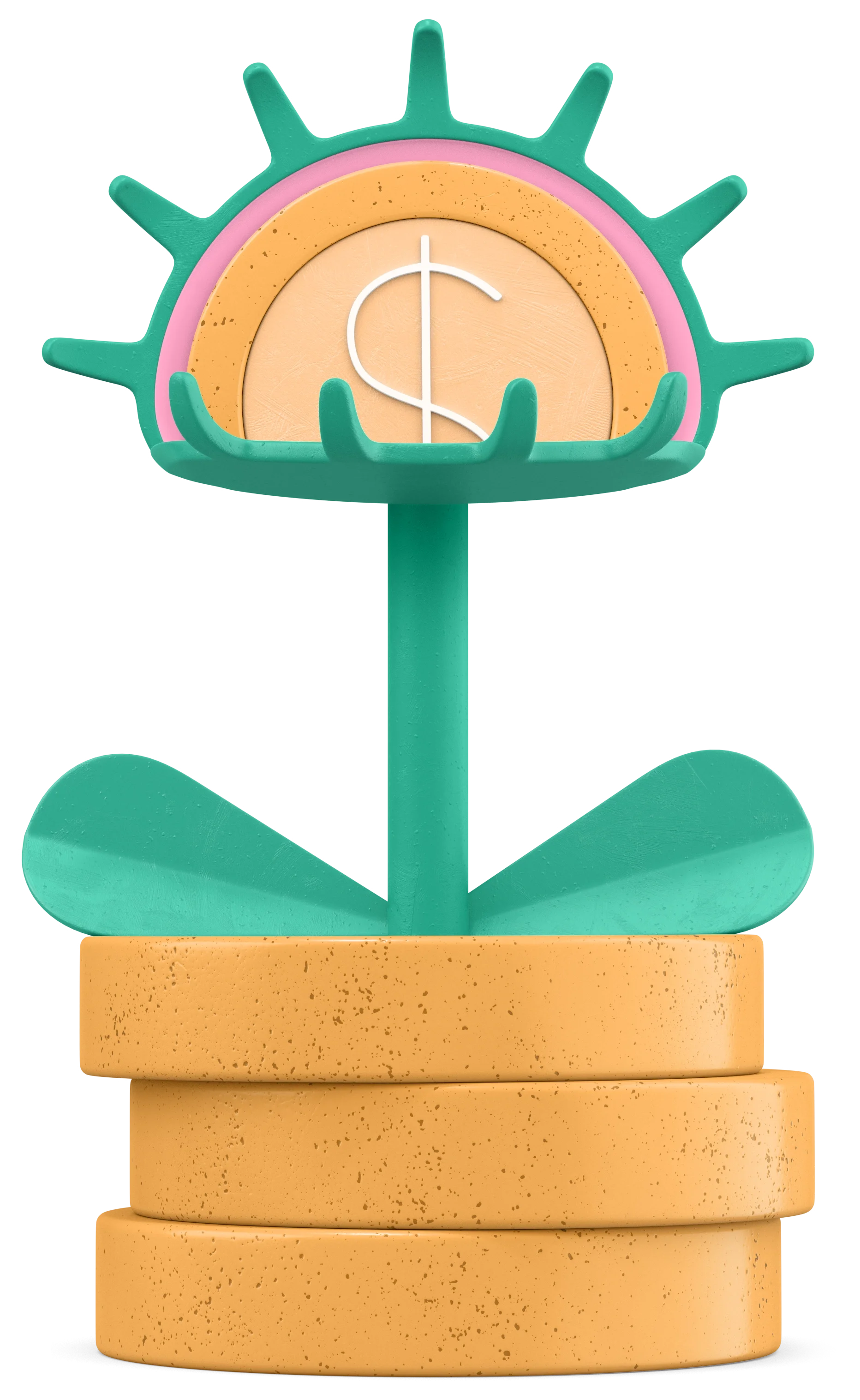 Stylized 3D money plant model designed for ANZ Bank digital suite