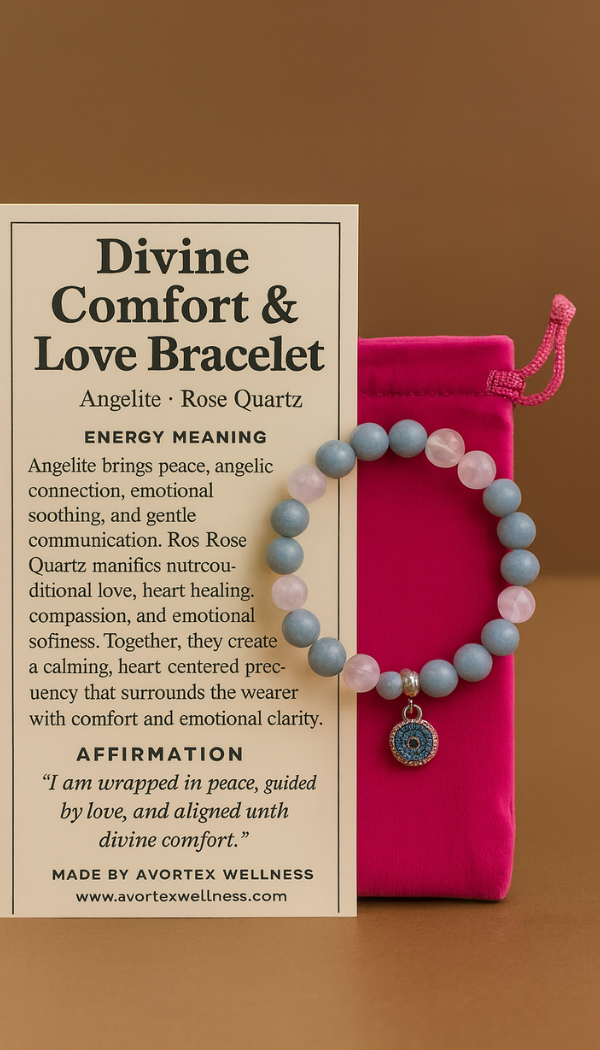 Divine Comfort & Love Bracelet — Angelite & Rose Quartz